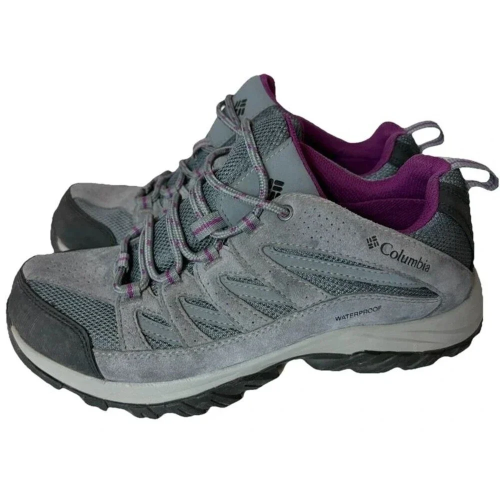 Columbia Crestwood Low Hiking Outdoor Shoe Graphite Wild Iris Womens US Size 9.5